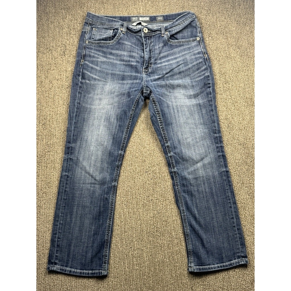 BKE Mens 36S Tyler Jeans Straight Leg Denim Cotton Stretch Thick Stitch